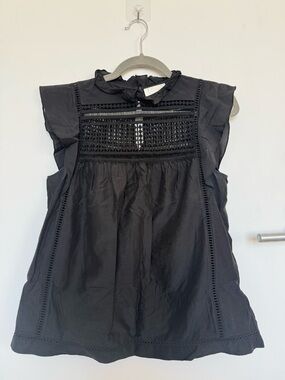 Black high neck lace top
